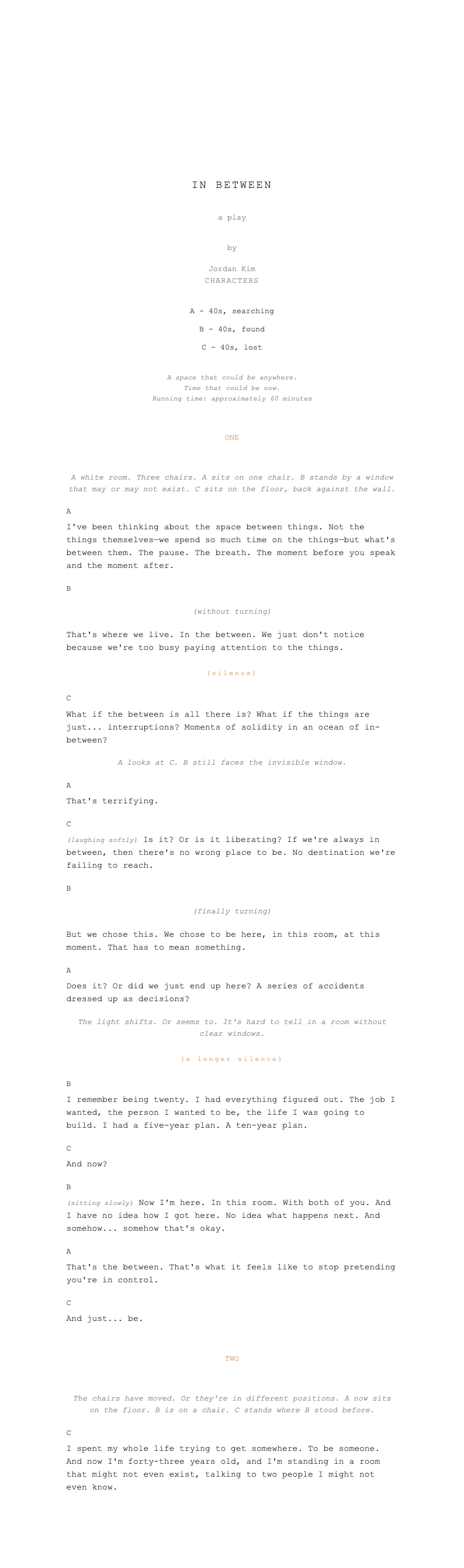 Black box theatre stage play script